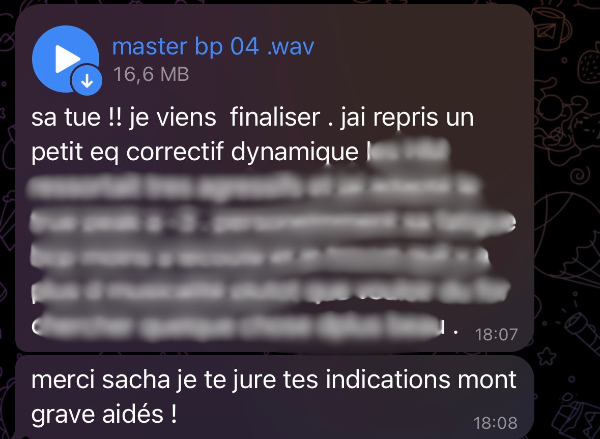 Retour de Fred sur une technique de mixage de Sacha Music Charts