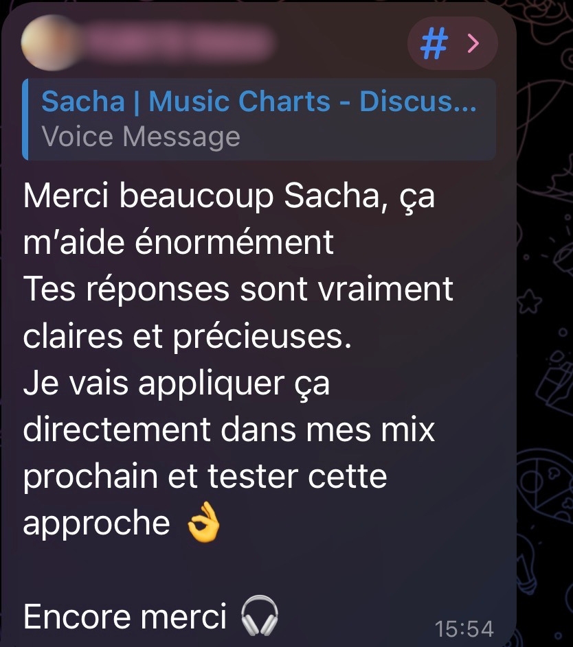 Témoignage client de Sacha Music Charts