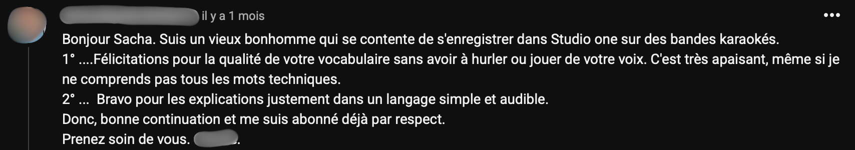 Témoignage client de Sacha Music Charts